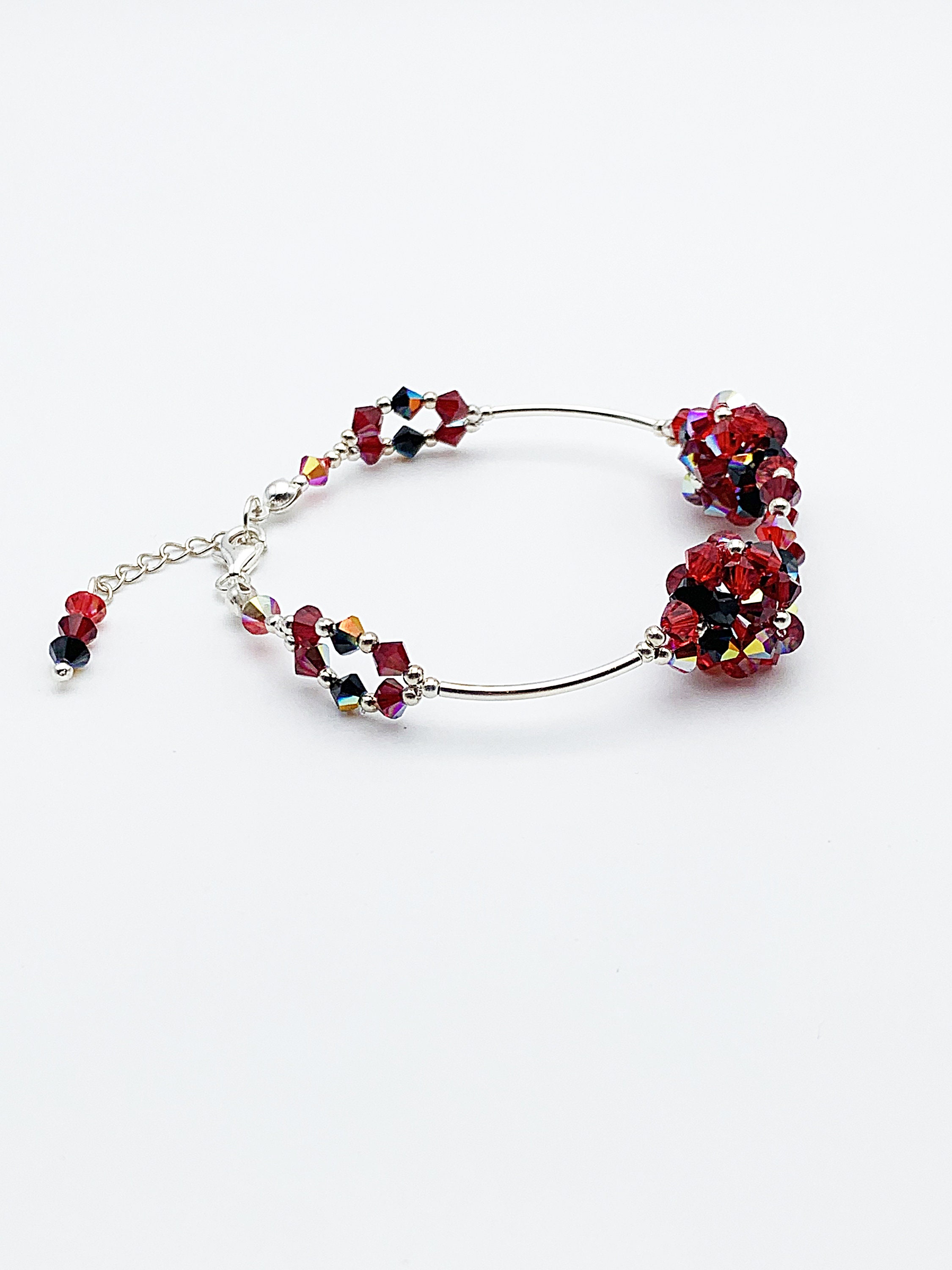 Red and Black Swarovski Crystal Bracelet Swarovski Jewelry - Etsy UK