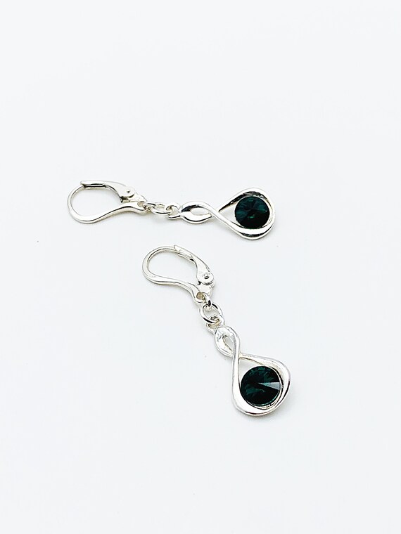 Orecchini in vetro, in argento Sterling, con infinito, in vetro, per