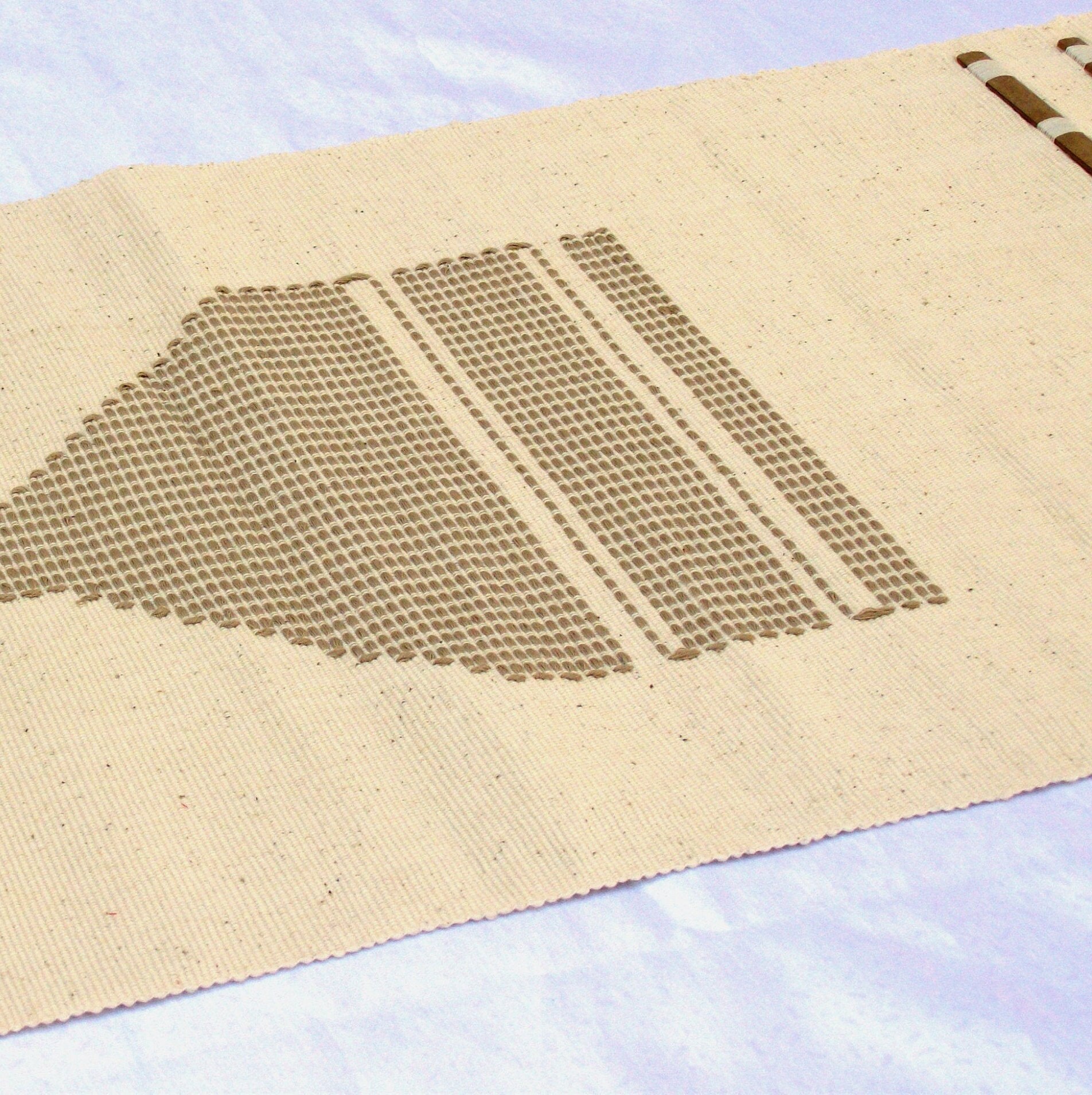 Chemin de Table en Coton Tissé à La Main et Bambou