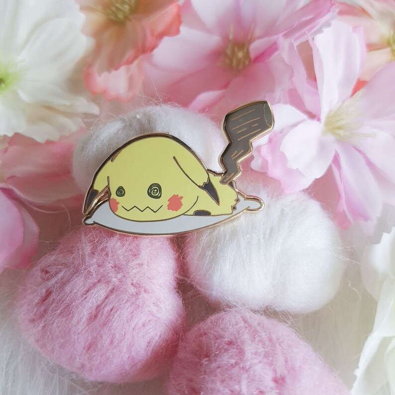 Sleeping Mimikyu Enamel Pins Cute Enamel Pin Kawaii Lapel Etsy