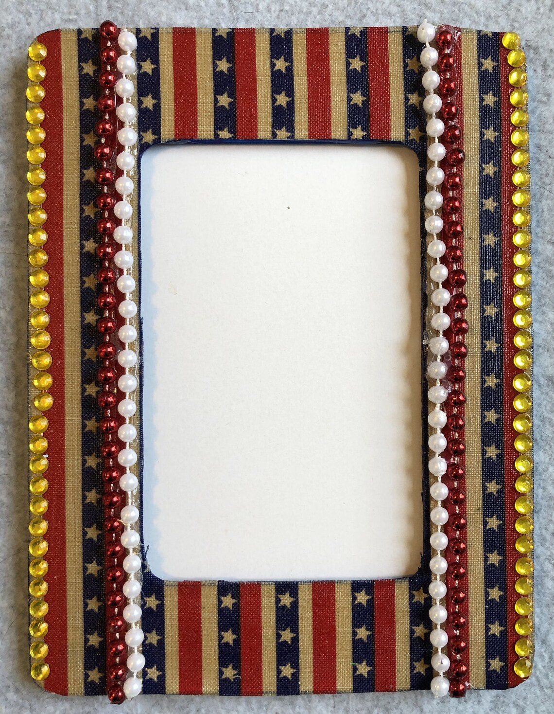 PATRIOTIC Red White Blue Rectangle Picture Frame 6x4 Photo Etsy