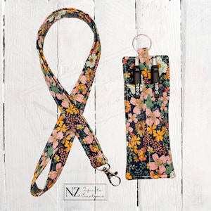 Midnight Bloom Pen Holder for Lanyards - Holds 1-2 pens - For Teachers or Office Staff - Functional Teacher Gift - Handmade Accessory