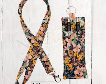 Midnight Bloom Pen Holder for Lanyards - Holds 1-2 pens - For Teachers or Office Staff - Functional Teacher Gift - Handmade Accessory