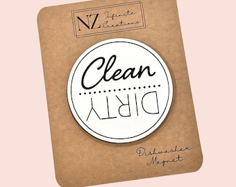 Clean/Dirty Dishwasher Magnet - Circle Shape - Kitchen Appliance Indicator
