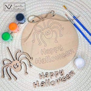 Halloween DIY Paint Kit: Friendly Spider 6 Inch Round Sign