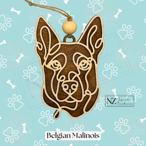 Belgian Malinois Dog Christmas Wood Ornament, Gift for dog lovers, Memorial for pet loss