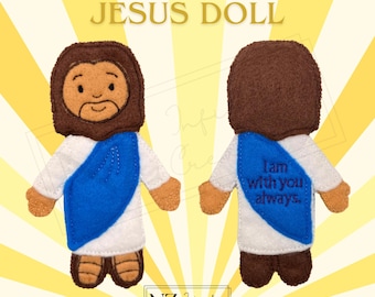 Embroidered Flat Felt Jesus – Handmade Faith Gift, Christian Keepsake Baptism, Communion, or Sunday School