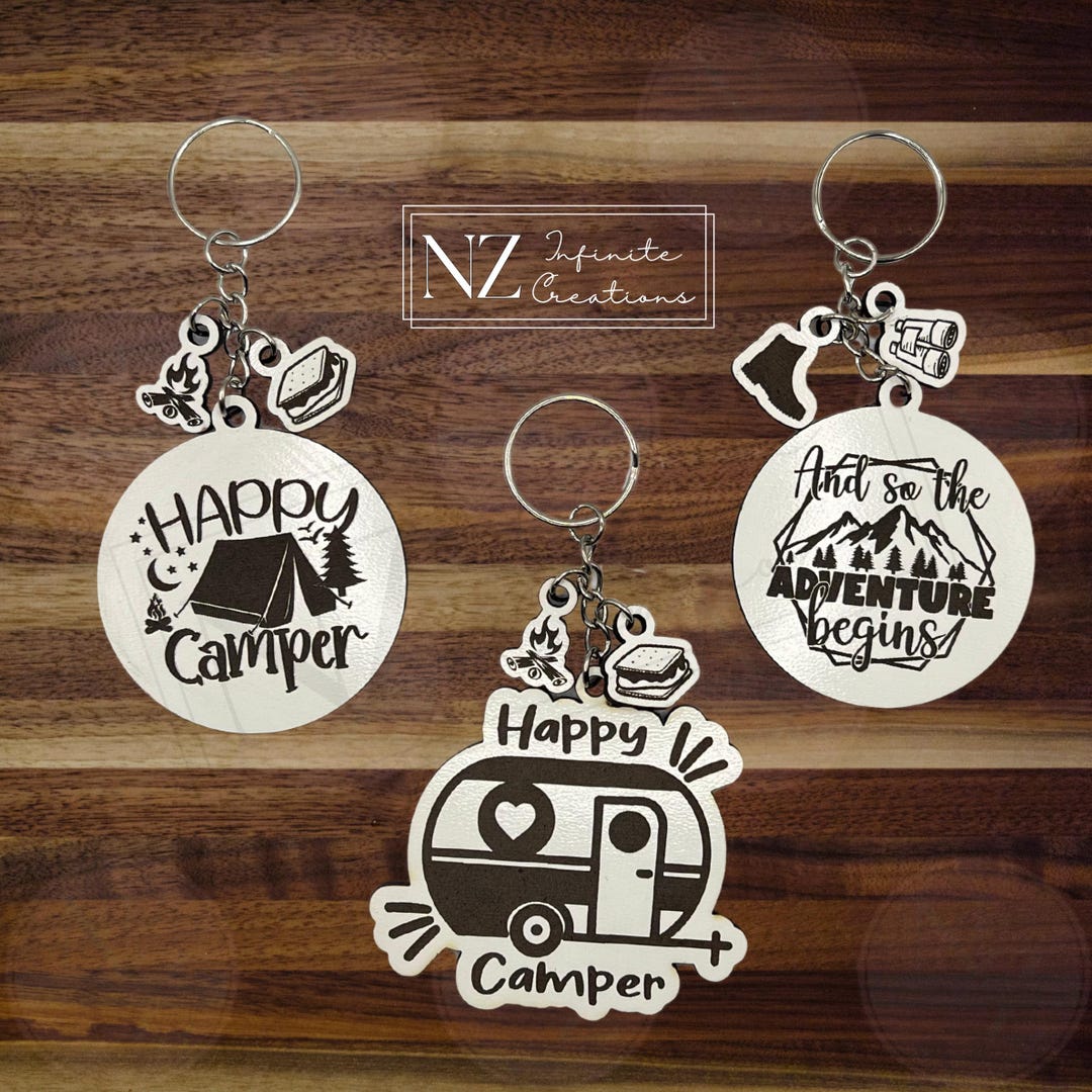 Adventure Keychain With Charms – Happy Camper Tent Trailer | Mountains ...