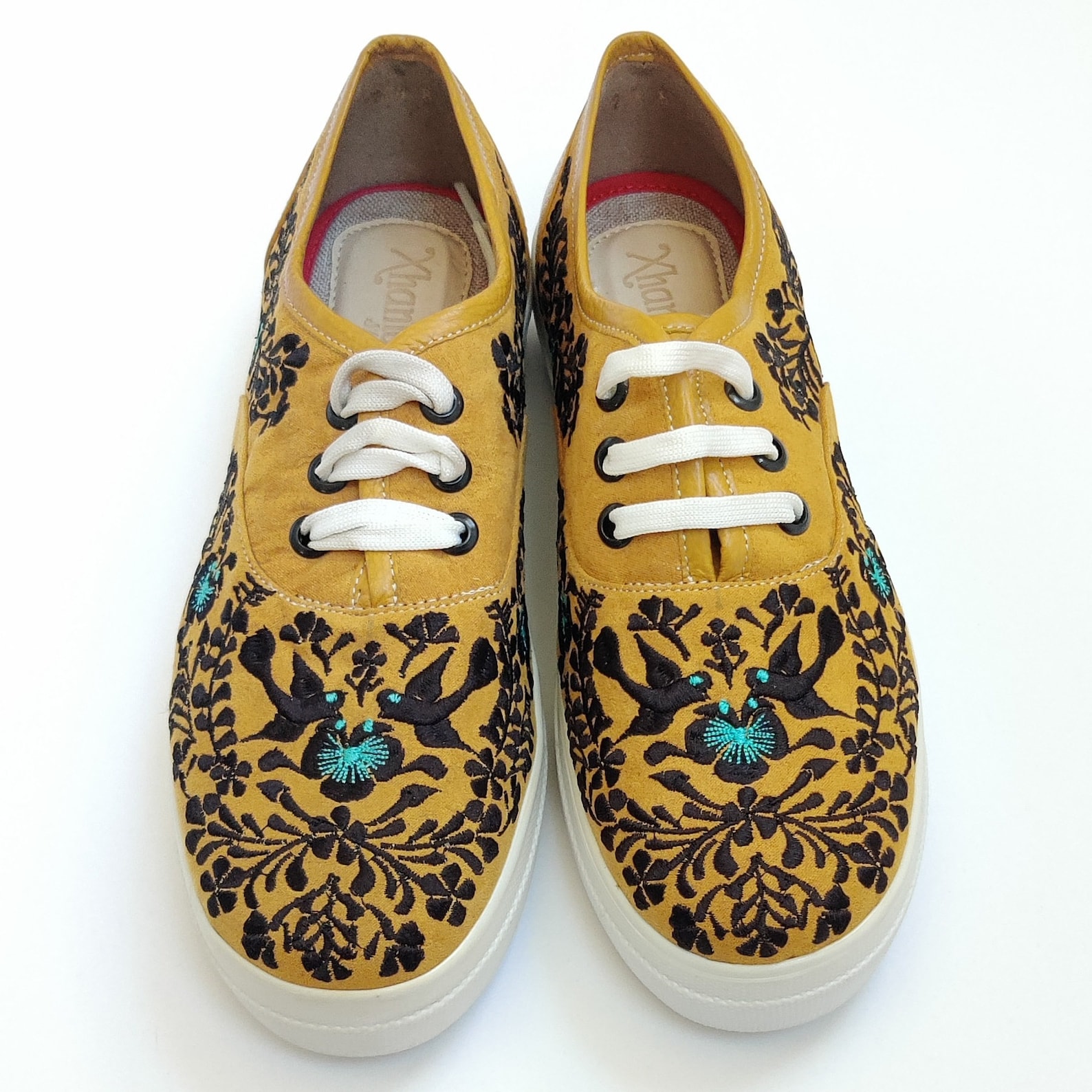 embroidered tennis shoes