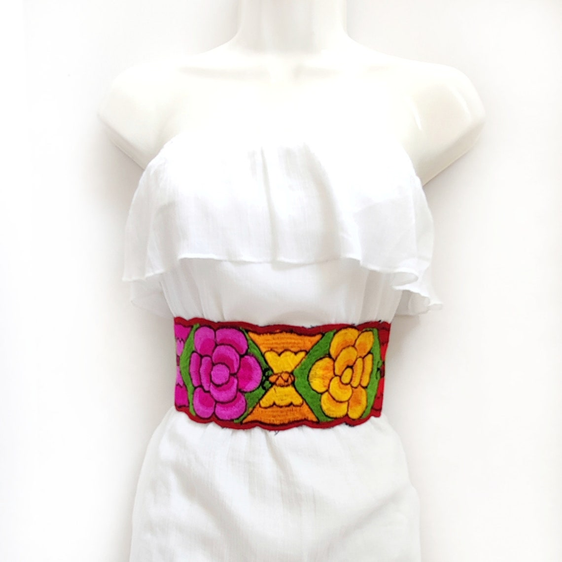 Mexican women's embroidered belt colorful Mexican belt Etsy