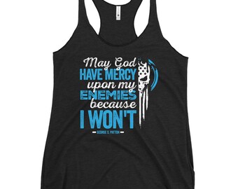 George S. Patton Quote Racerback Tank: Edgy Women's Top