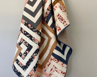 Blue Brown Quilt | Etsy