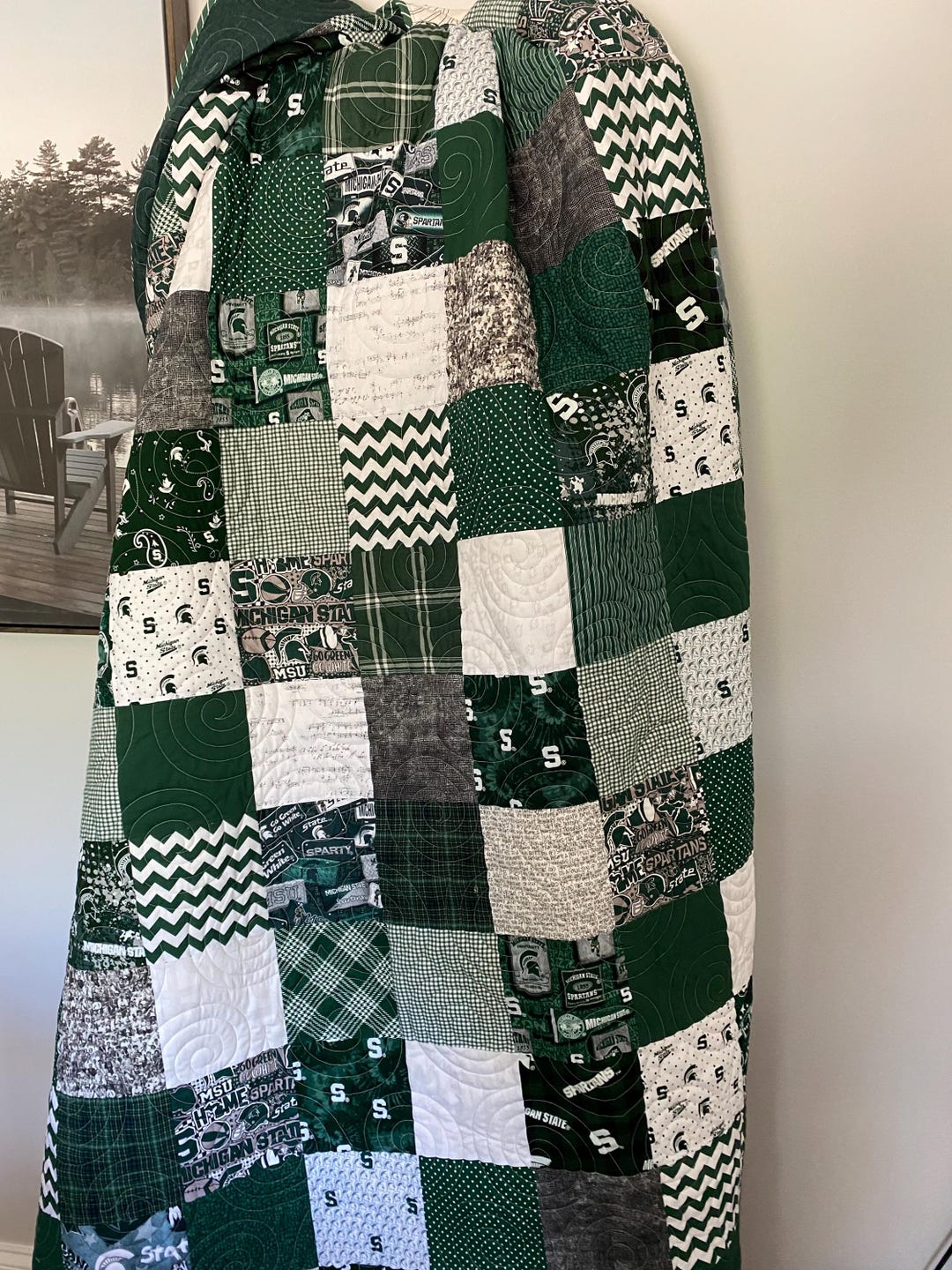 Michigan State Quilt Pattern Michigan State Twin Size Quilt MSU Spartans - Etsy