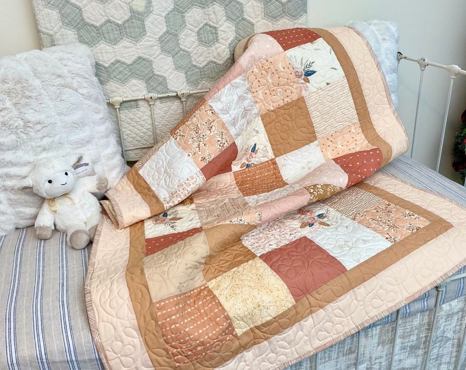 Boho Baby Girl Quilt Etsy