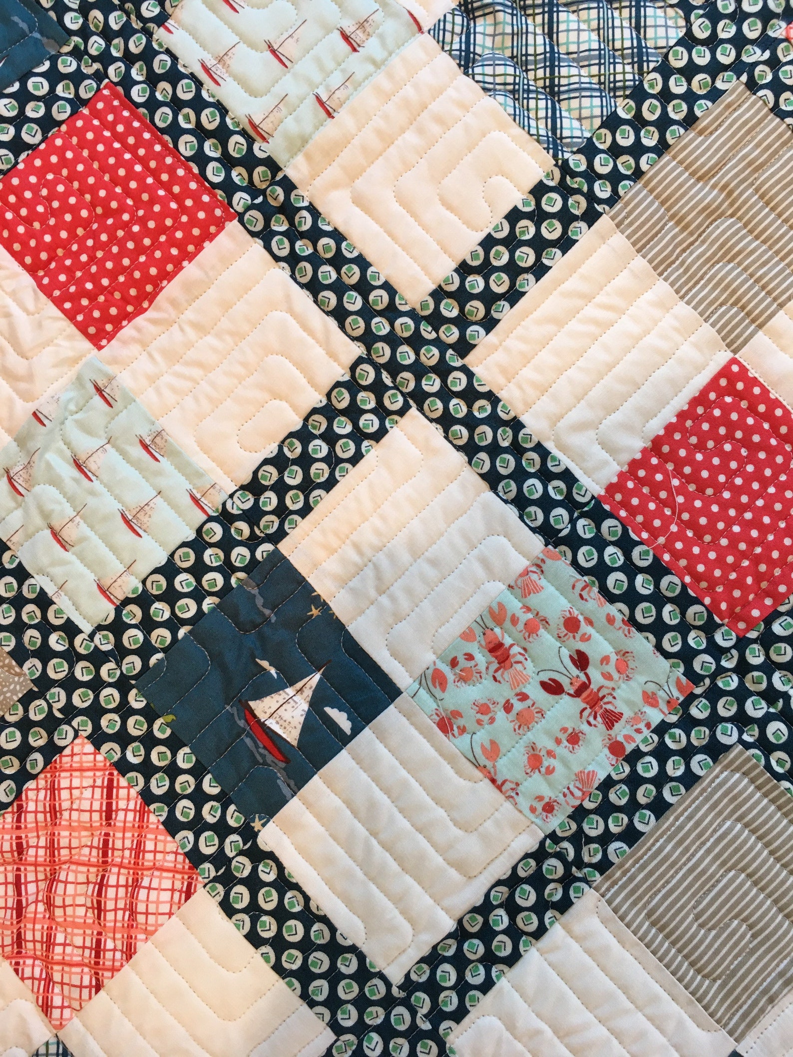 Modern Coral and Teal Preppy Quilt Handmade | Etsy