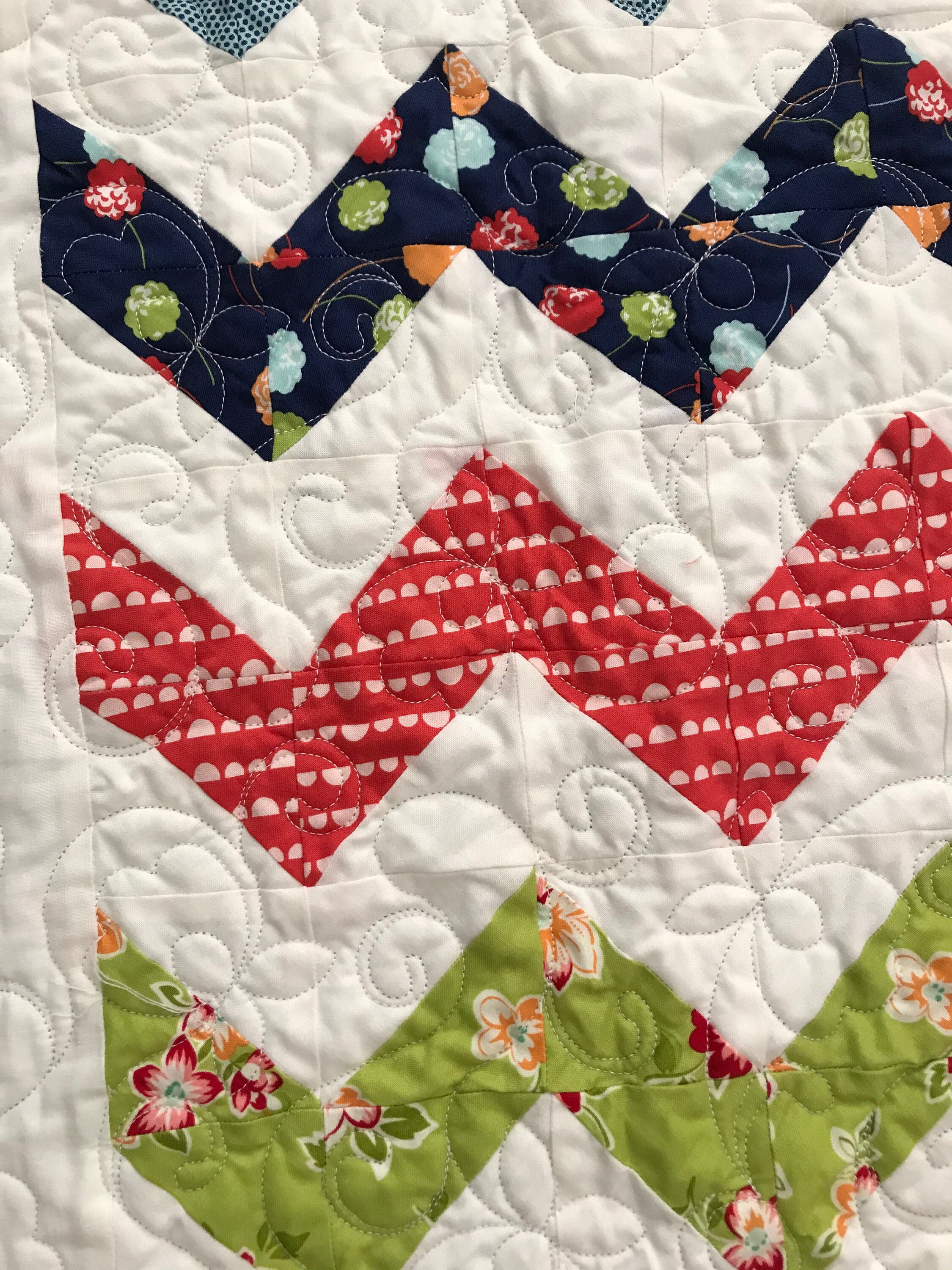 Colorful Throw Quilt Handmade Navy Aqua Coral Etsy