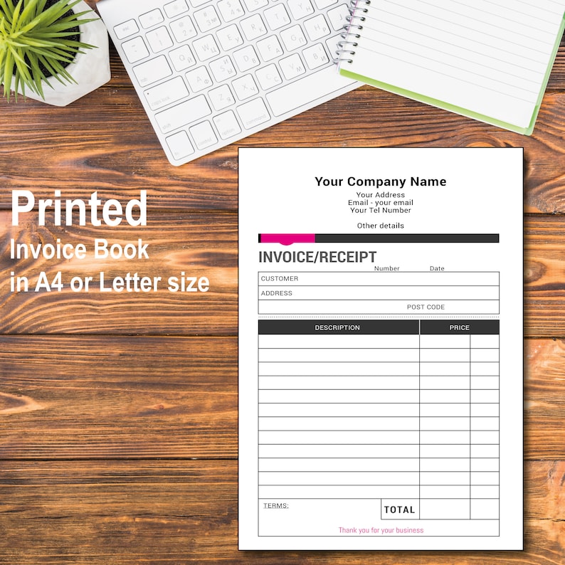 Printed Personalised Duplicate A4 or Letter size Invoice Book Etsy