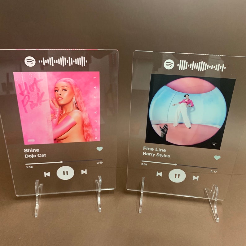 2x Freestanding Spotify Plaque Any Photo Any Song High Etsy