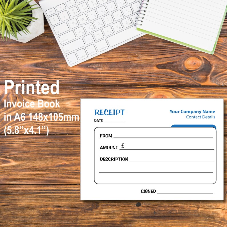 Printed Personalised Duplicate A6 Invoice Book / Pad / NCR / Etsy