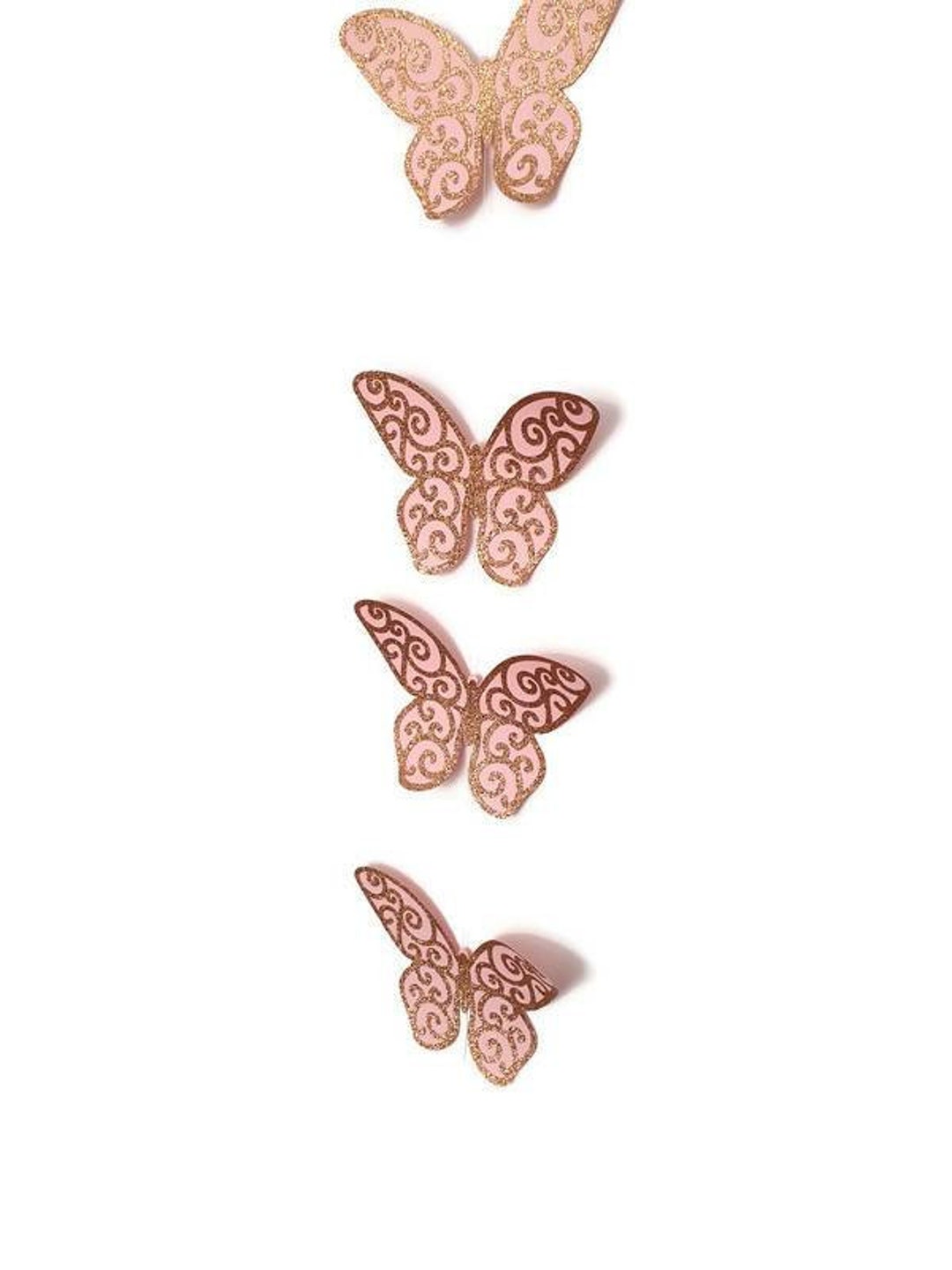 Pink and Rose Gold Glitter Butterfly Garland Etsy
