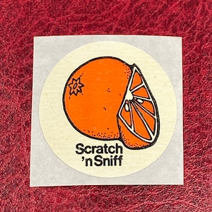 Vintage 80s 3M Matte Scratch and Sniff Sticker- Orange- Great Scent!!
