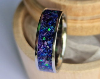 Unique handmade titanium ring "Nebula"