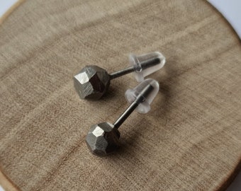 Faceted titanium earrings. Handmade and customizable.