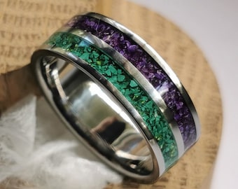 Titanium wedding band "Duality".