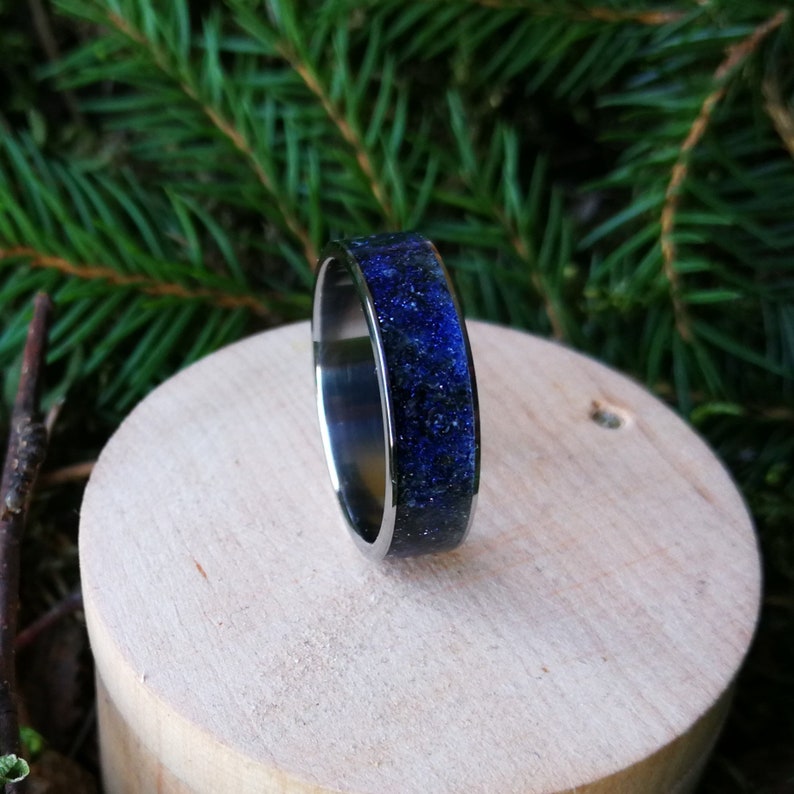 Unique handmade titanium ring Nights sky. Etsy