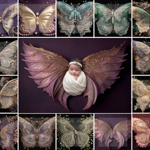 Unisex Luxury Butterfly Wings Newborn Digital Backdrop Newborn Girl digital newborn boy Background Newborn Digital Background newborn backdr