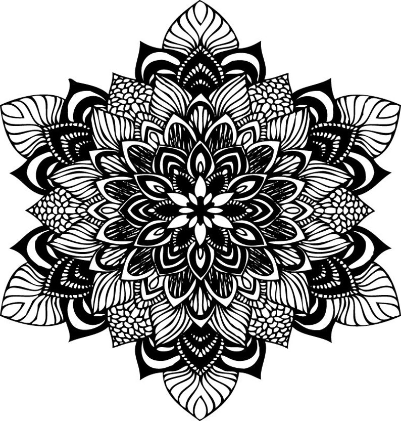 Mandala SVG file for cricut design space zentangle flower | Etsy