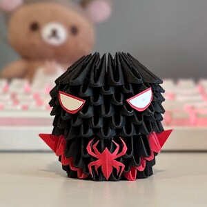 3D Origami Paper Figure Spiderman Czarny