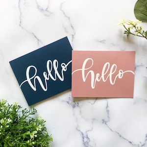 Handwritten Calligraphy Hello Greeting Cards