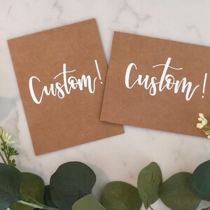 Tarjeta Kraft de caligrafía personalizada manuscrita