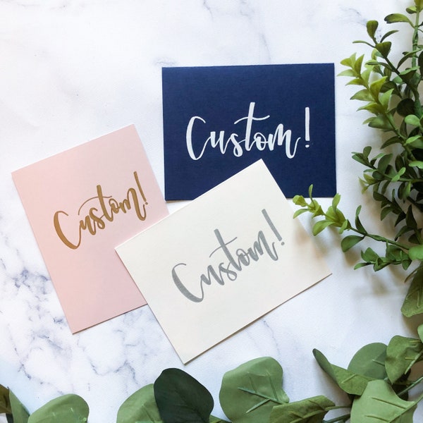 Handwritten Custom Calligraphy Card (25+ Color Options!)