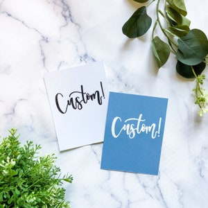 Handwritten Custom Flat Greeting Card (25+ Color Options!)