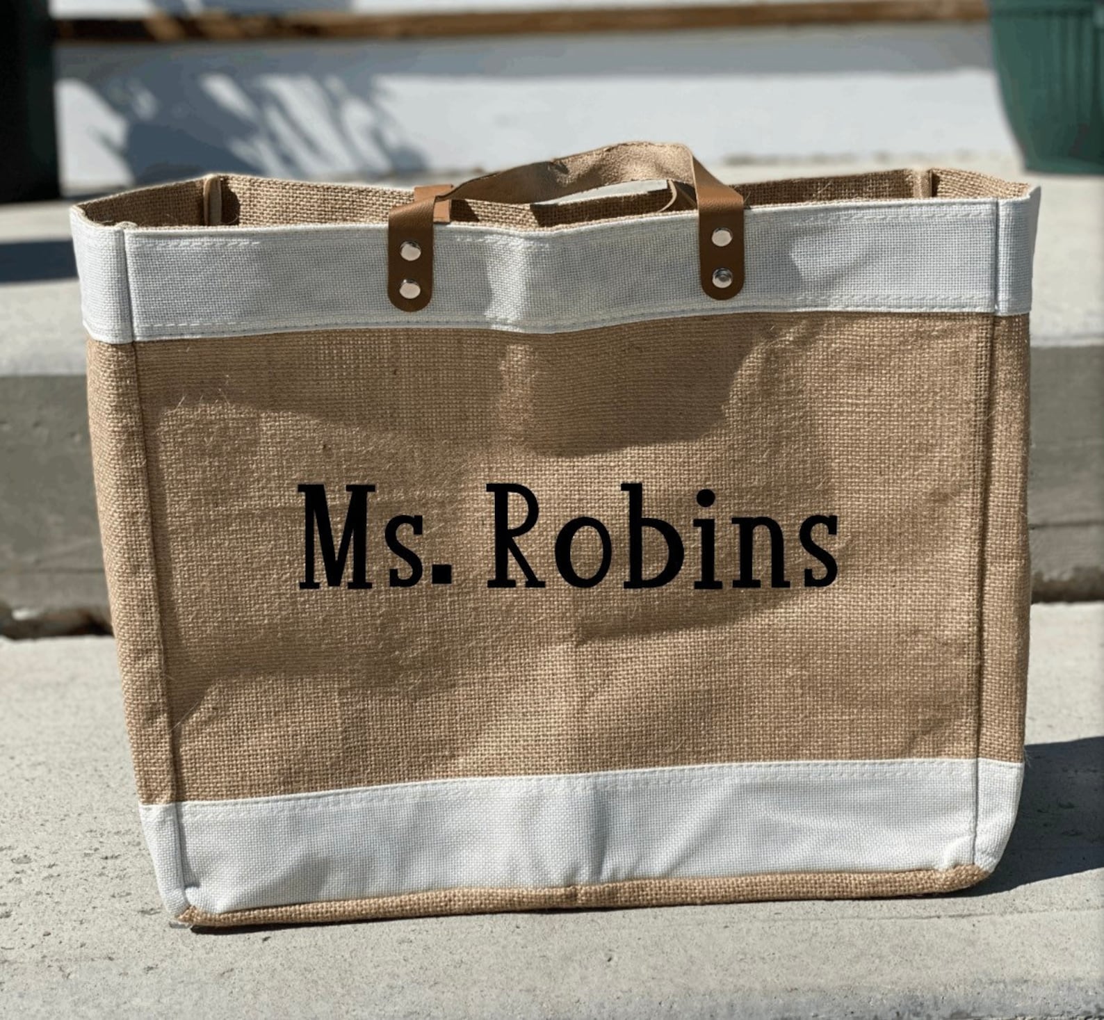 Personalized Jute Tote bag Etsy