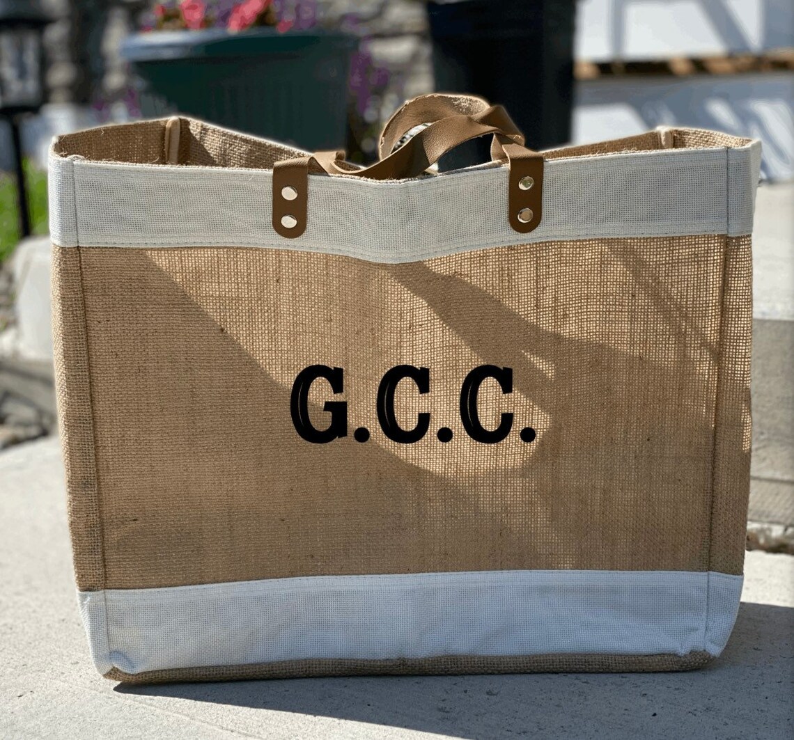 Personalized Jute Tote bag Etsy