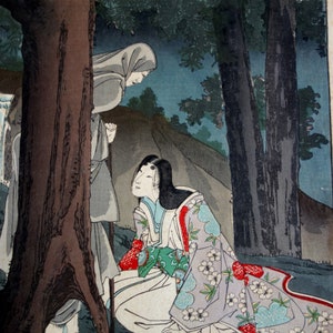 Japanese Woodblock Print - Chikanobu Ukiyo-e Original about 1900