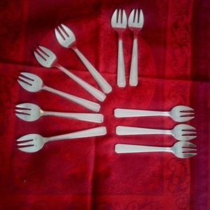 Set mit 10 Austerngabeln - Austerngabeln - Art Deco