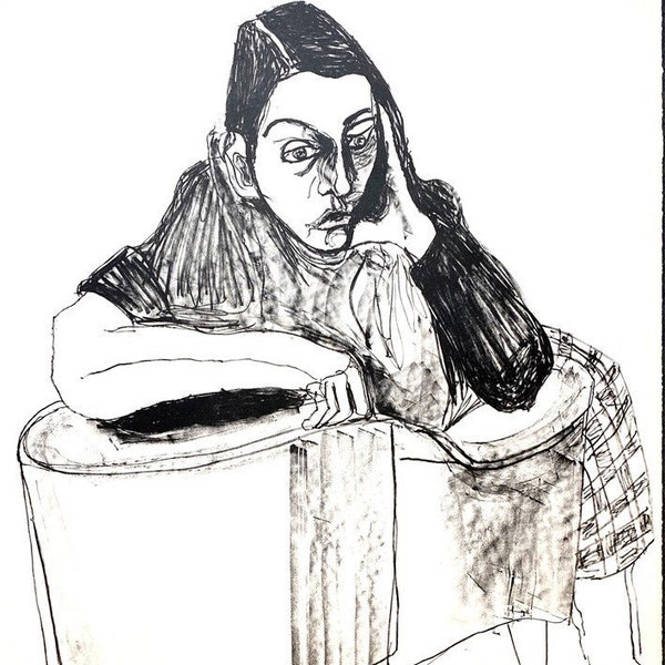 Alice Neel 1983 Bleistift signierte limitierte Lithographie Nancy In A Cast