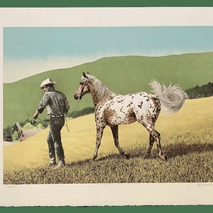 Appaloosa Pferd und Cowboy
