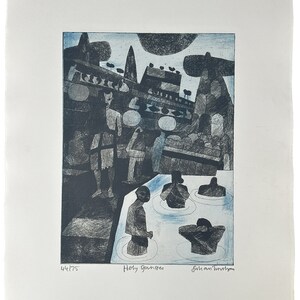 Julian Trevelyan Holy Ganges - 1966 Signed Limited Edition Etching