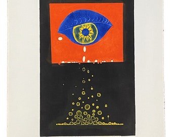 Alistair Grant Crying Eye #2 1968 Signed Limited Edition Etching