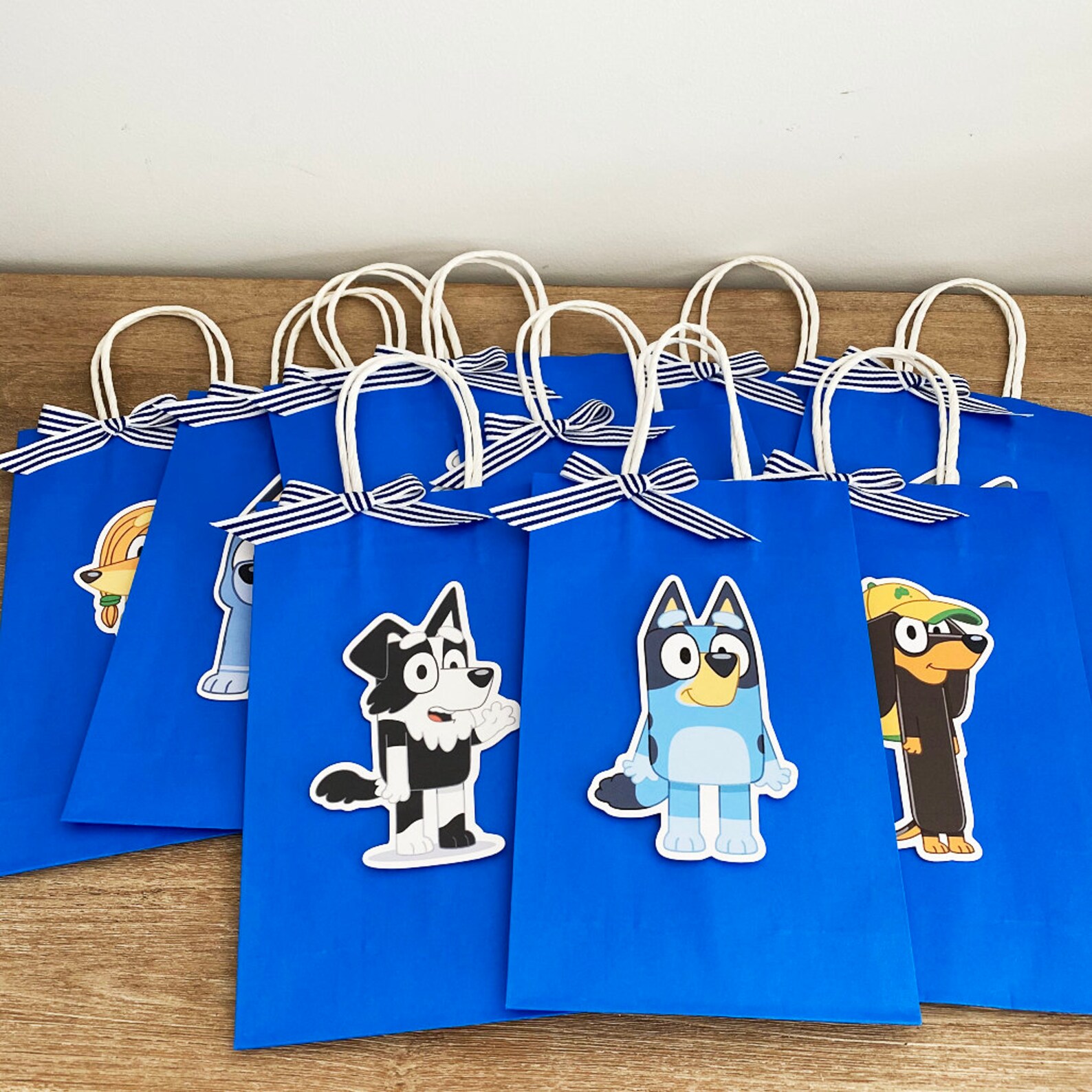 Bluey Birthday Decor Paper Bag Blue Etsy