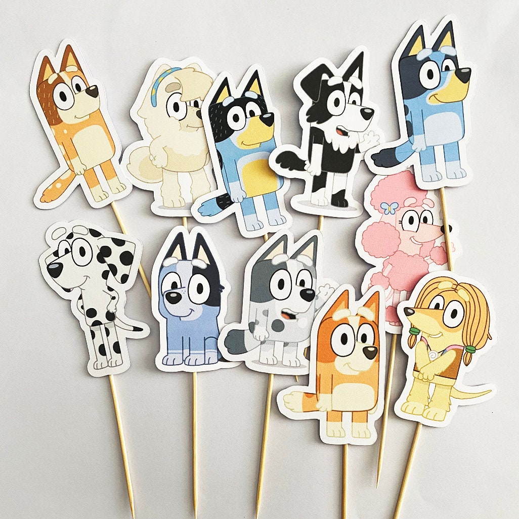 Bluey Birthday Decor Cupcake Topper