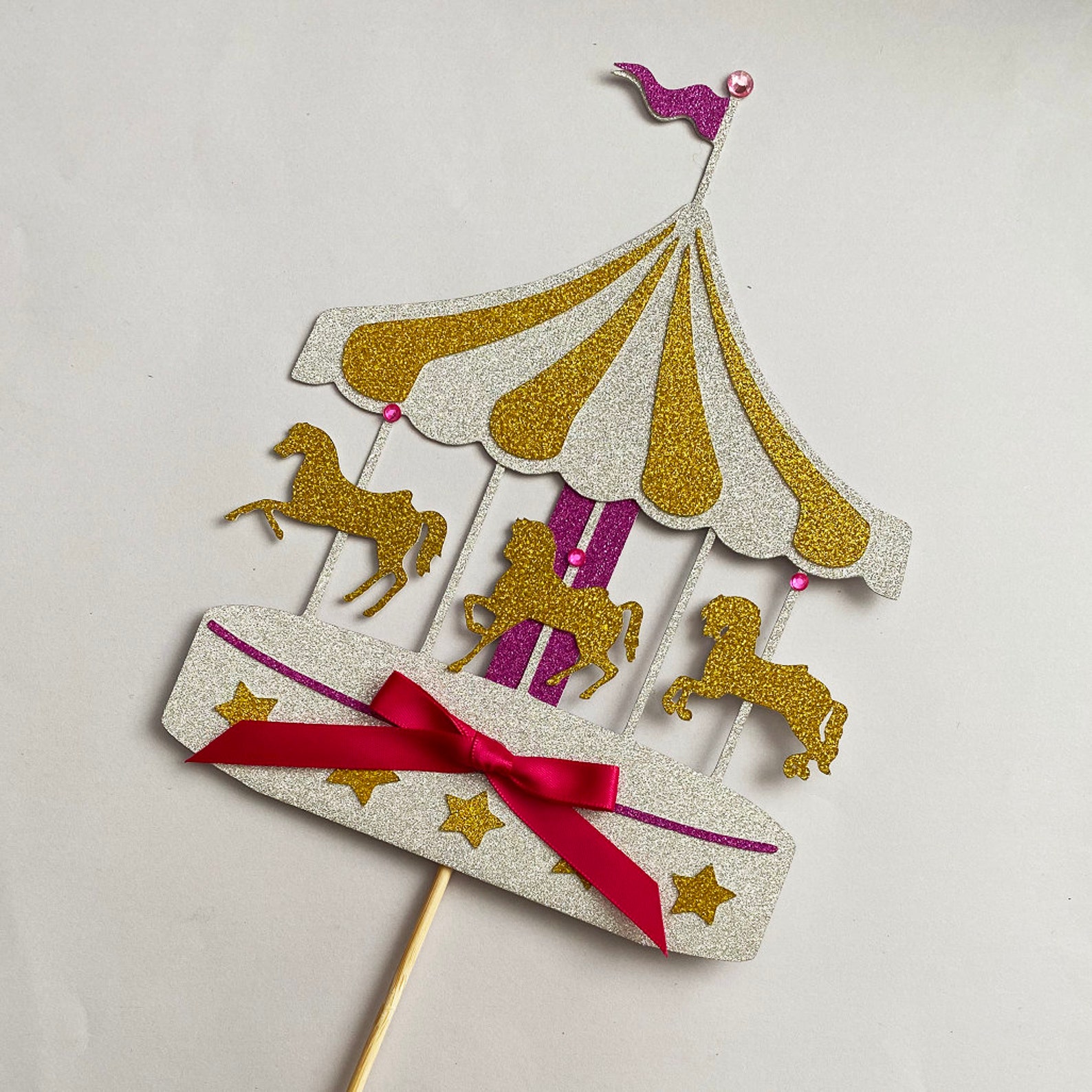 Carousel Birthday Party Cake Topper Etsy