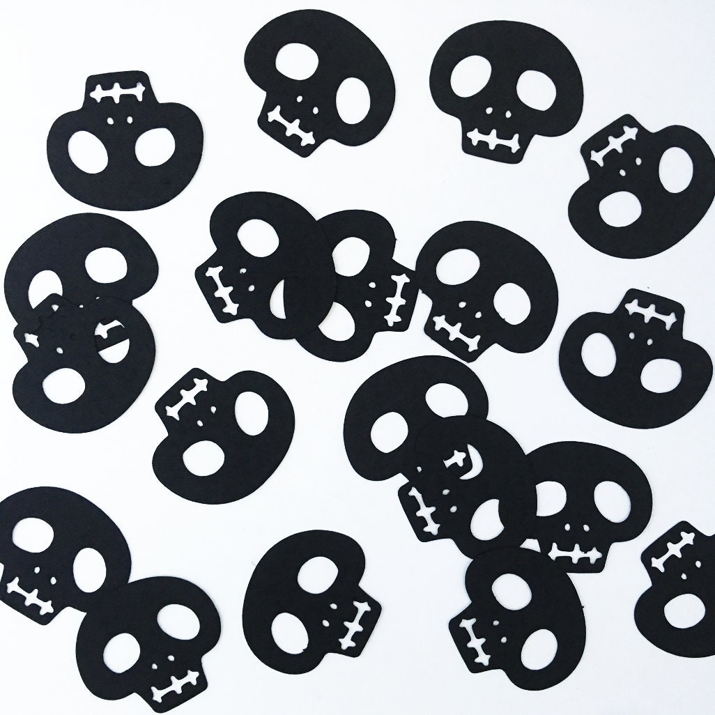 Skull Halloween Party Craft DIY Confetti Etsy