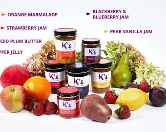 Choose your Flavors Gift Box - 2 Hand Made Low Sugar Gourmet Jams.