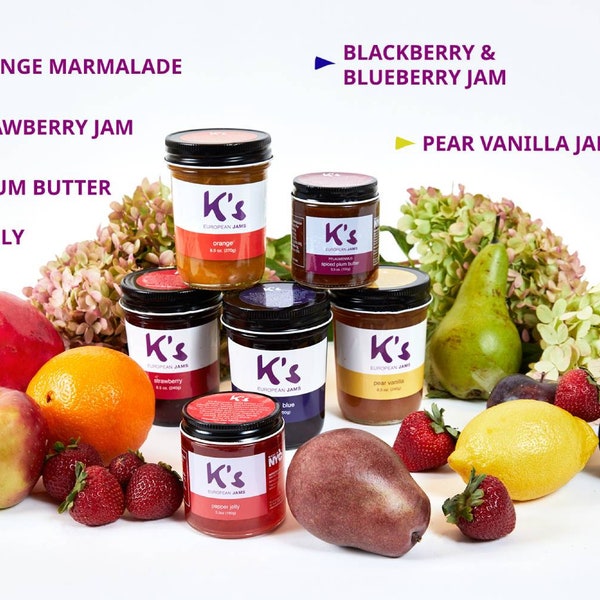 Choose your Flavors Gift Box - 2 Hand Made Low Sugar Gourmet Jams.
